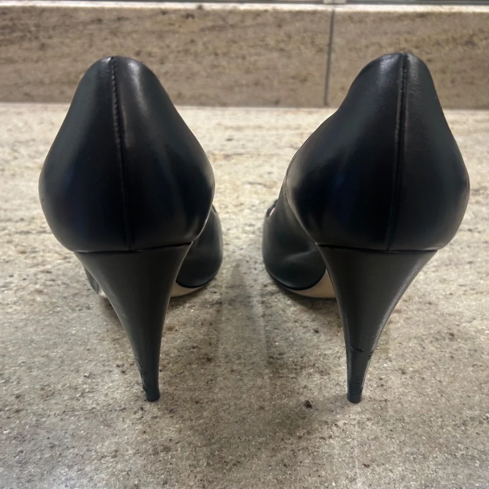 Authentic GUCCI Black Nappa Charlotte Bow Pumps - Picture 7 of 8